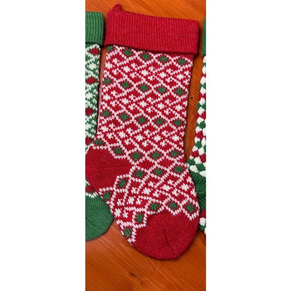 NWOT - Nordic Pattern Heavy Knit 18" Christmas Stocking - Red only - Picture 1 of 2